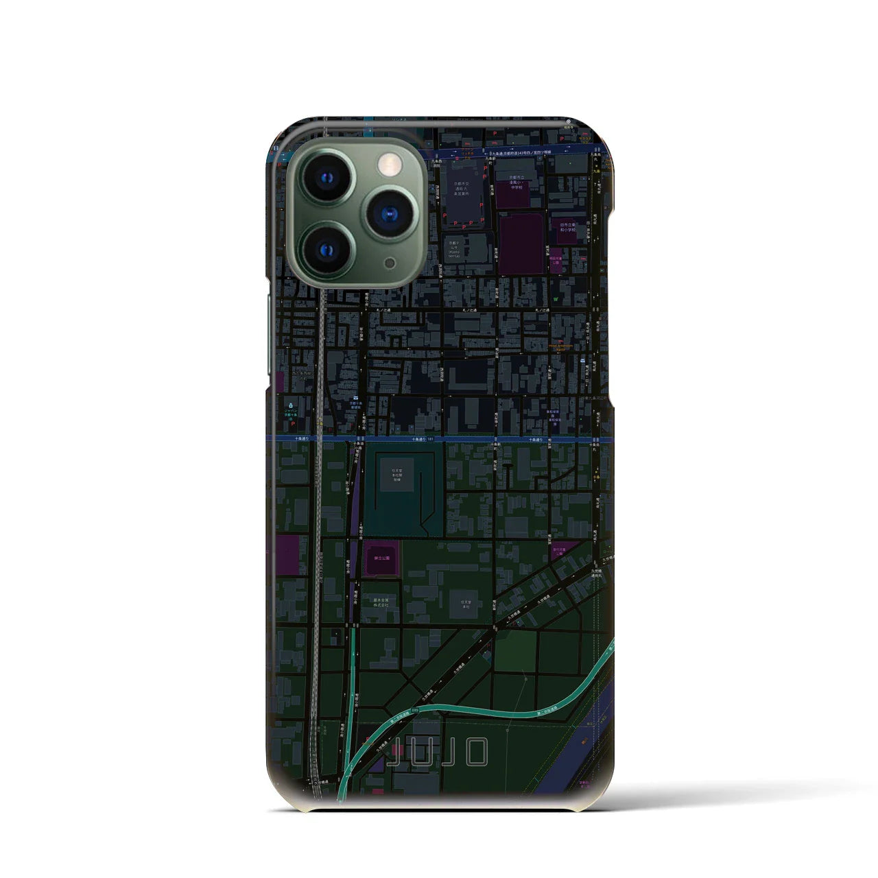 【十条(京都府)】地図柄iPhoneケース(バックカバータイプ)