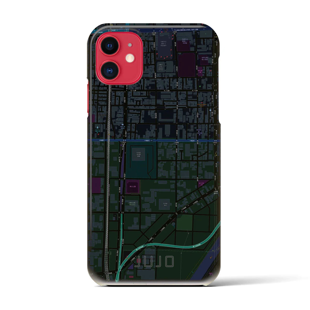 【十条(京都府)】地図柄iPhoneケース(バックカバータイプ)