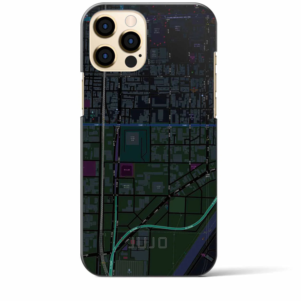 【十条(京都府)】地図柄iPhoneケース(バックカバータイプ)