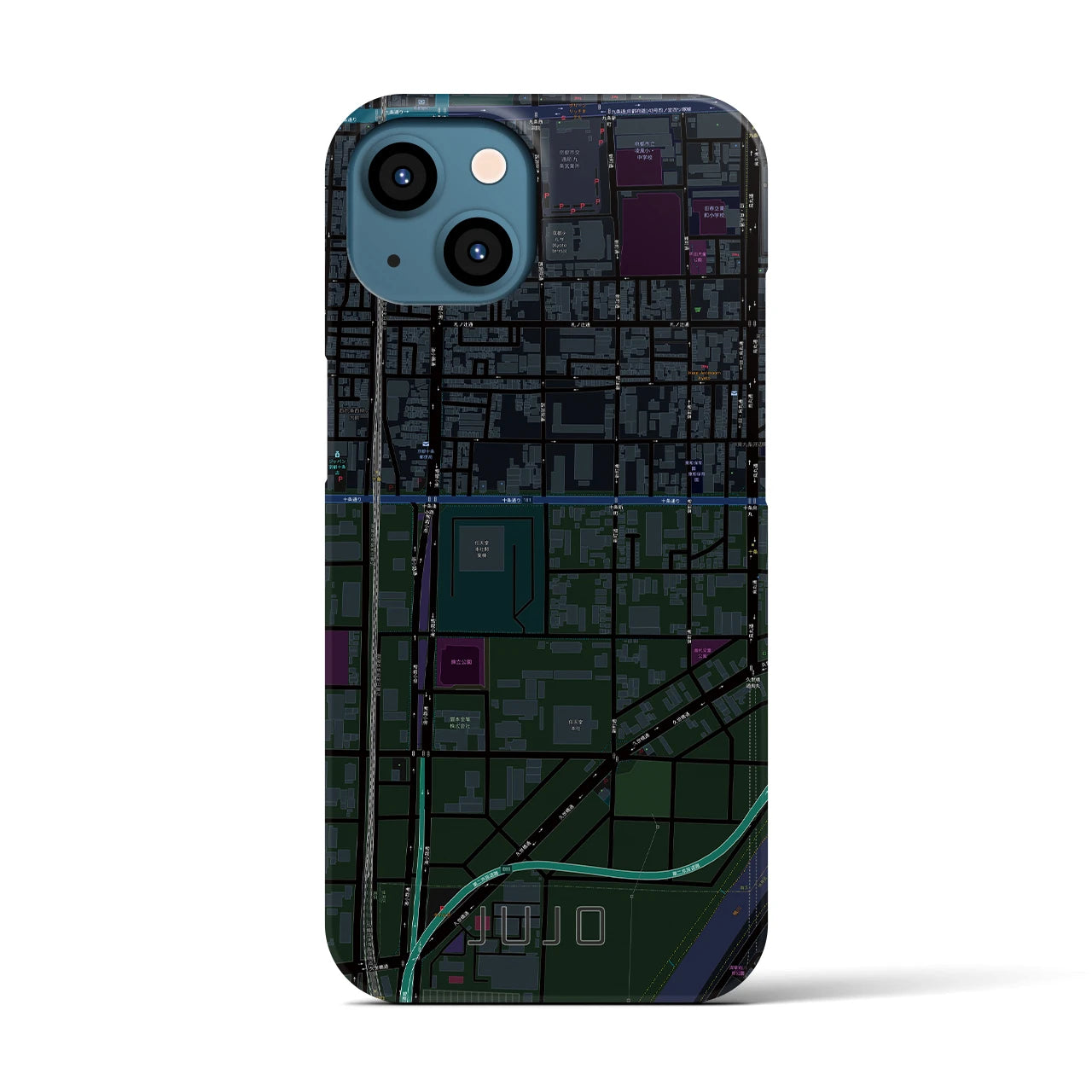 【十条(京都府)】地図柄iPhoneケース(バックカバータイプ)