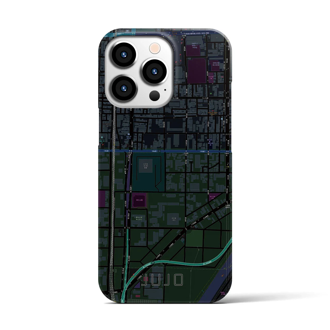 【十条(京都府)】地図柄iPhoneケース(バックカバータイプ)