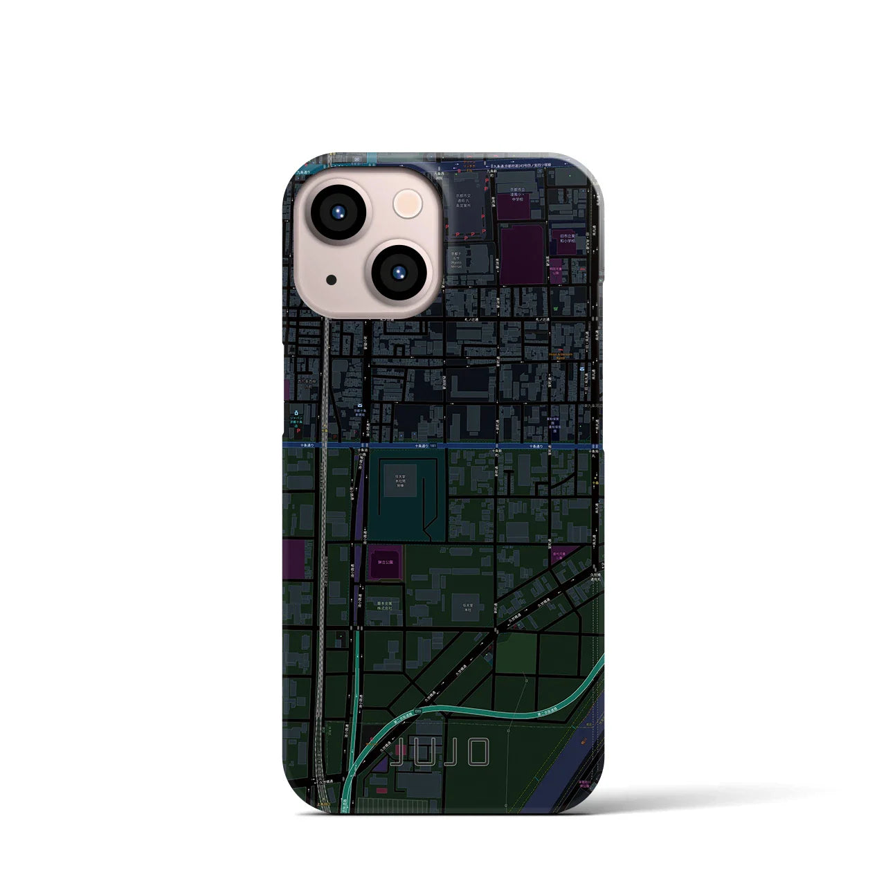 【十条(京都府)】地図柄iPhoneケース(バックカバータイプ)