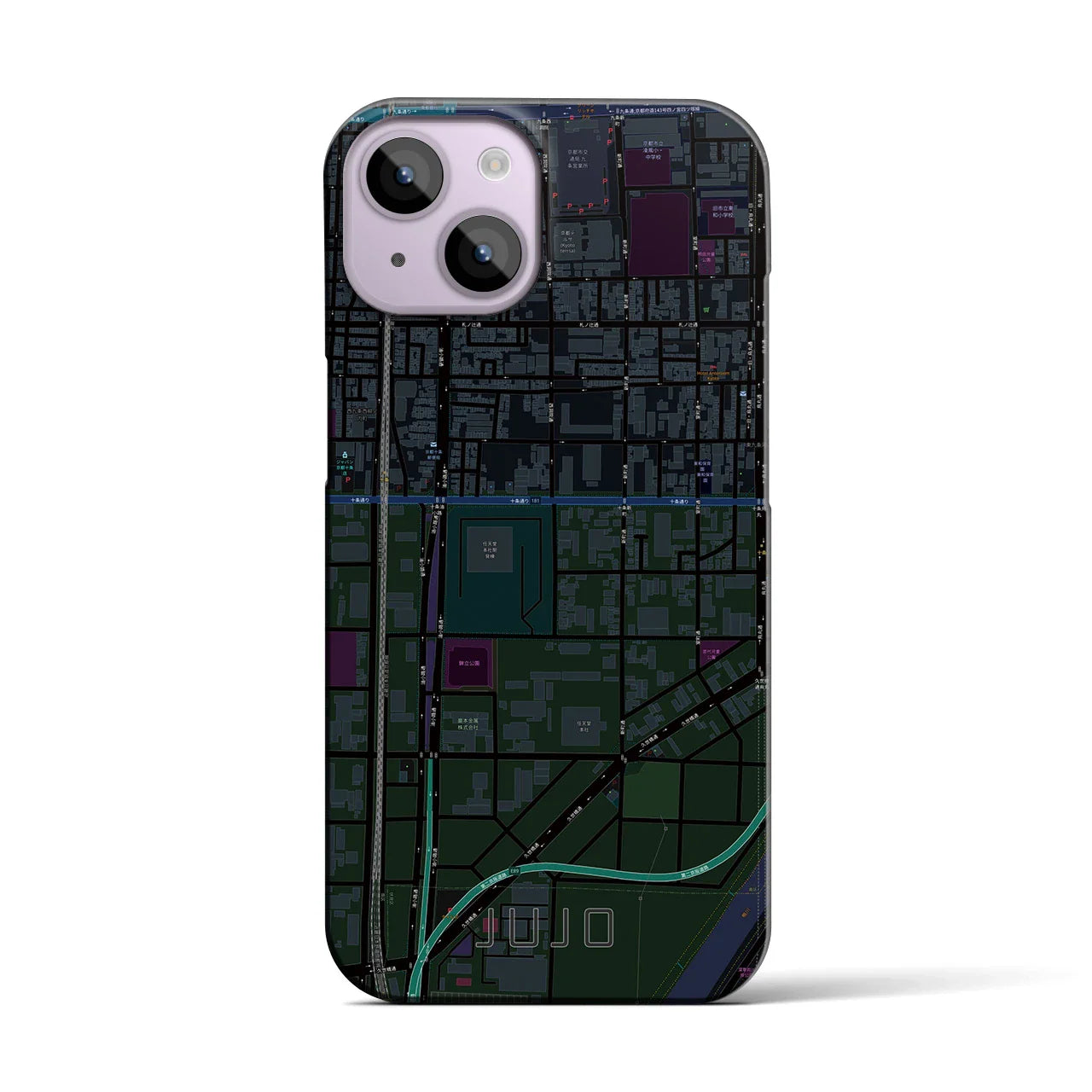 【十条(京都府)】地図柄iPhoneケース(バックカバータイプ)