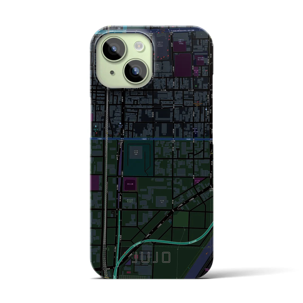 【十条(京都府)】地図柄iPhoneケース(バックカバータイプ)