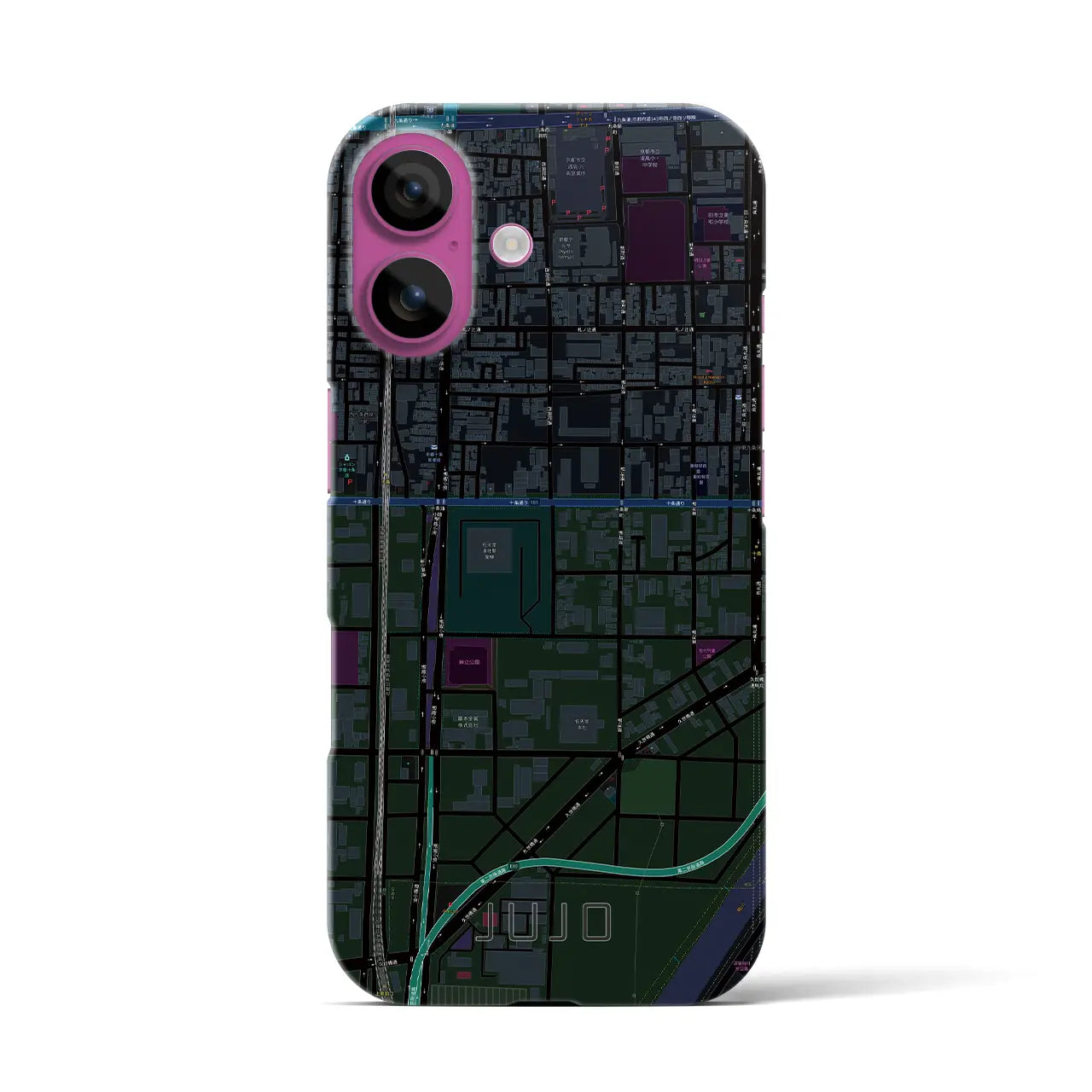 【十条(京都府)】地図柄iPhoneケース(バックカバータイプ)