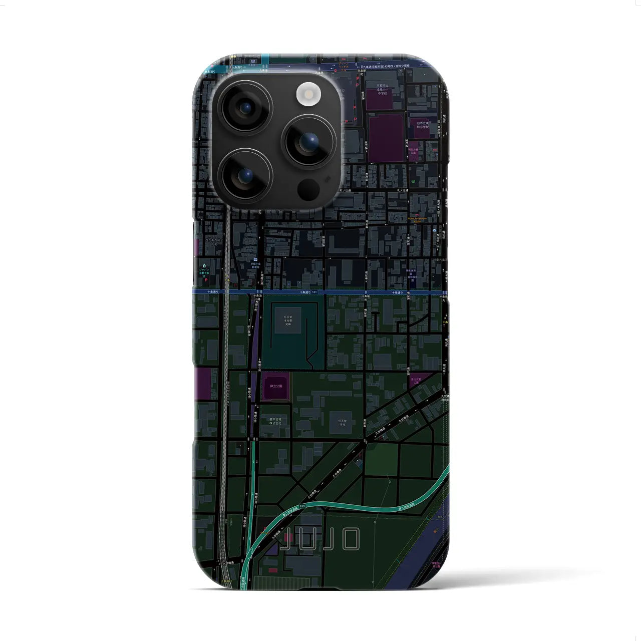 【十条(京都府)】地図柄iPhoneケース(バックカバータイプ)