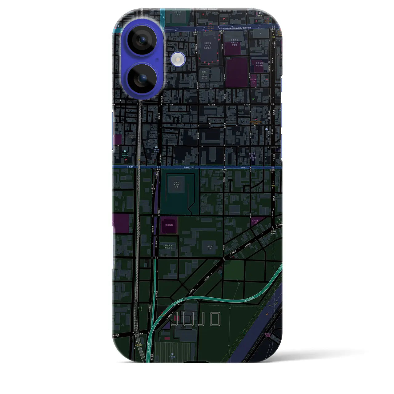 【十条(京都府)】地図柄iPhoneケース(バックカバータイプ)