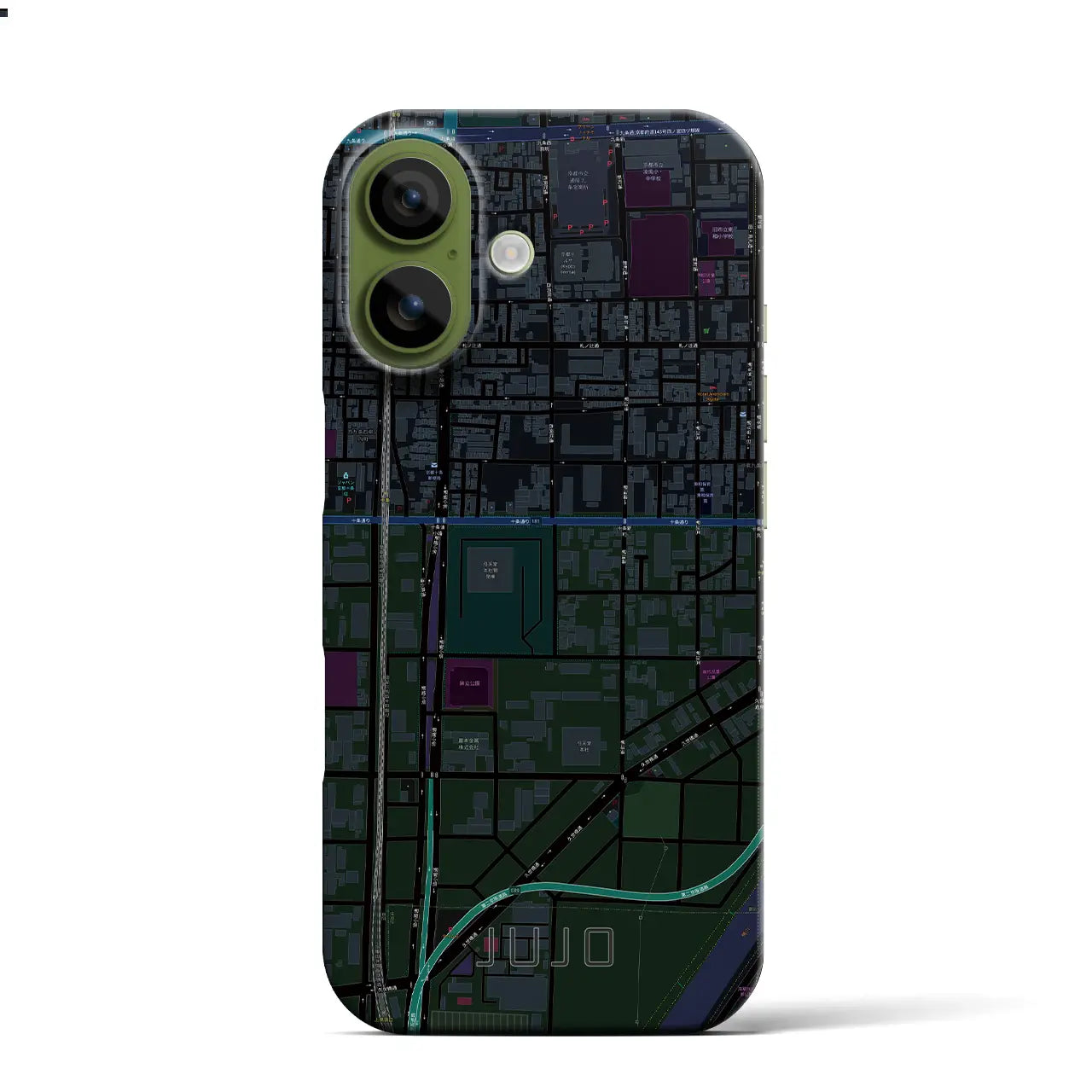 【十条(京都府)】地図柄iPhoneケース(バックカバータイプ)