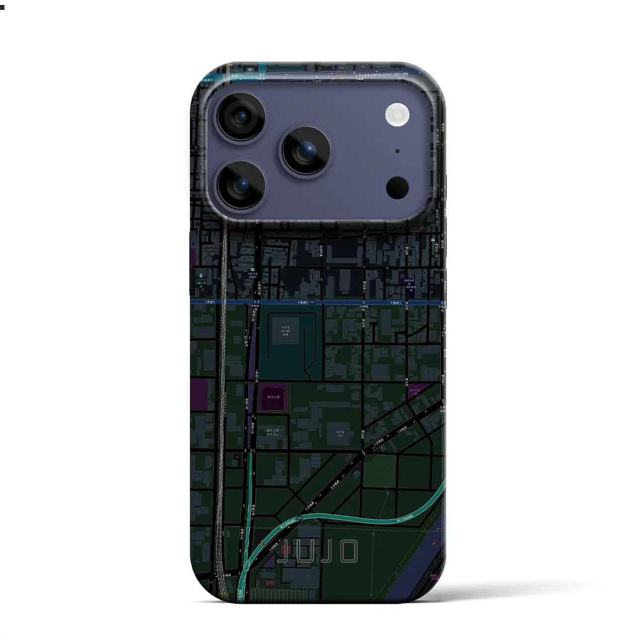 【十条(京都府)】地図柄iPhoneケース(バックカバータイプ)