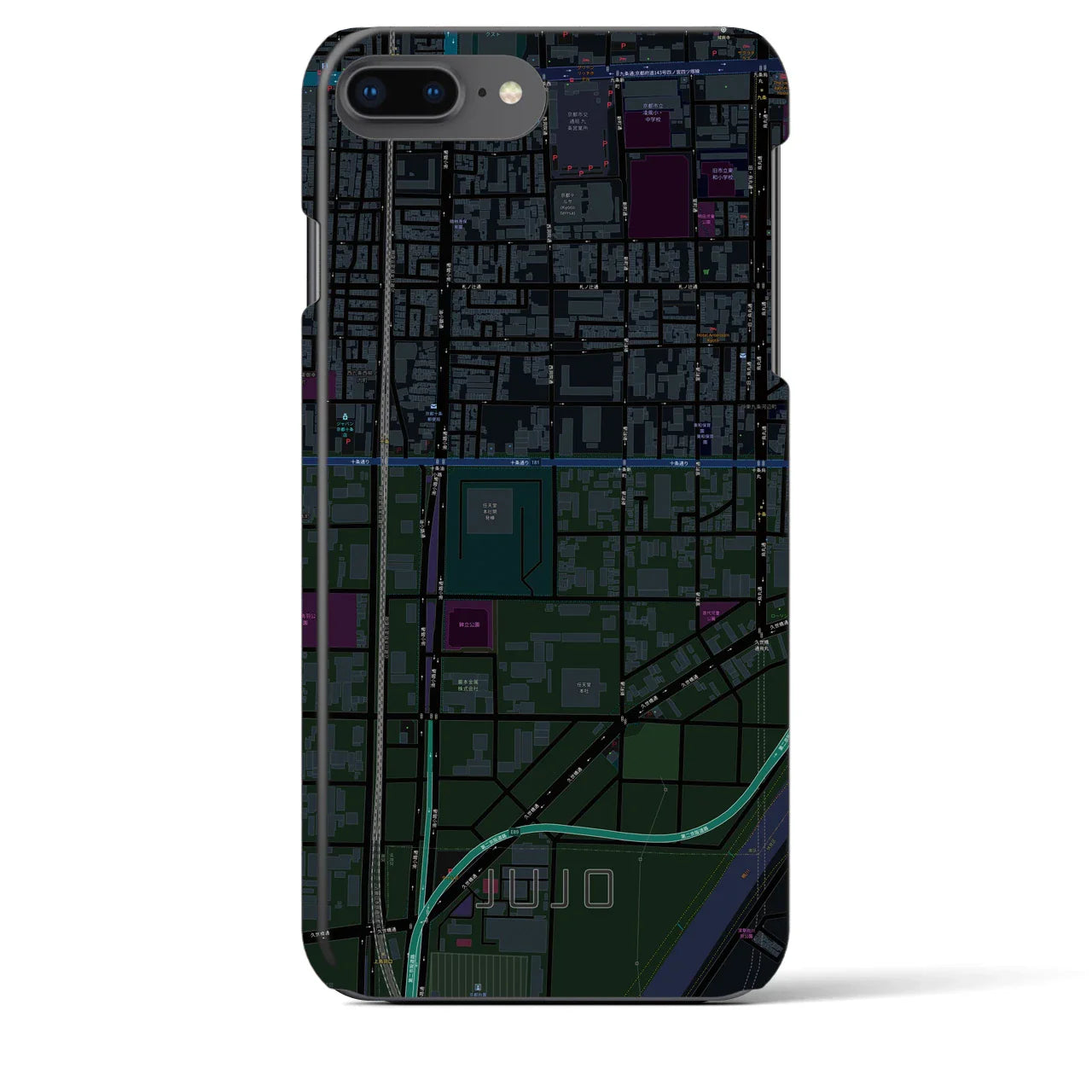 【十条(京都府)】地図柄iPhoneケース(バックカバータイプ)