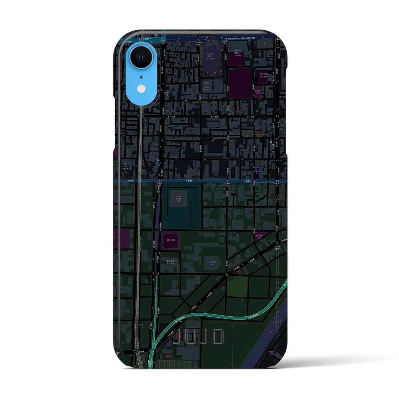 【十条(京都府)】地図柄iPhoneケース(バックカバータイプ)