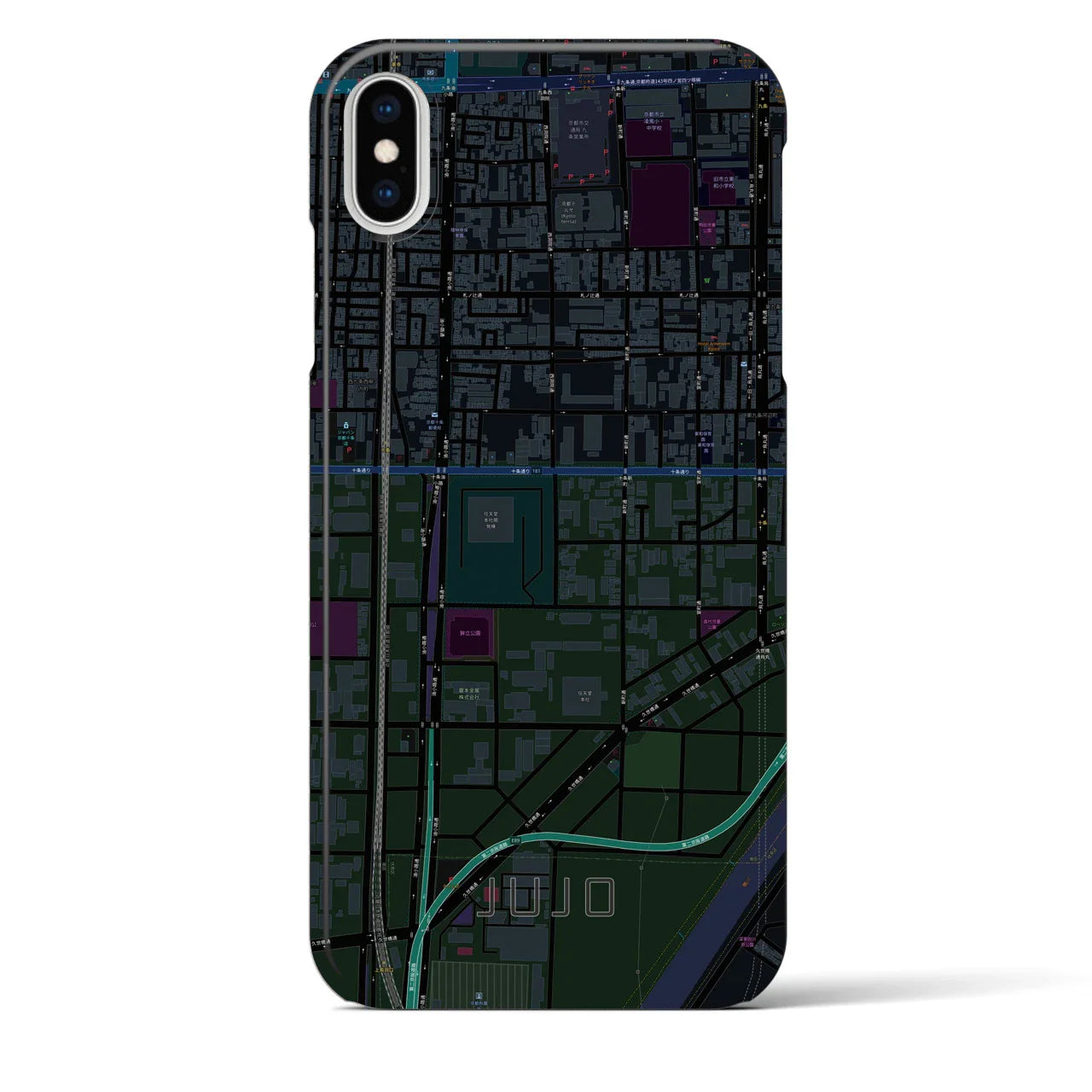 【十条(京都府)】地図柄iPhoneケース(バックカバータイプ)