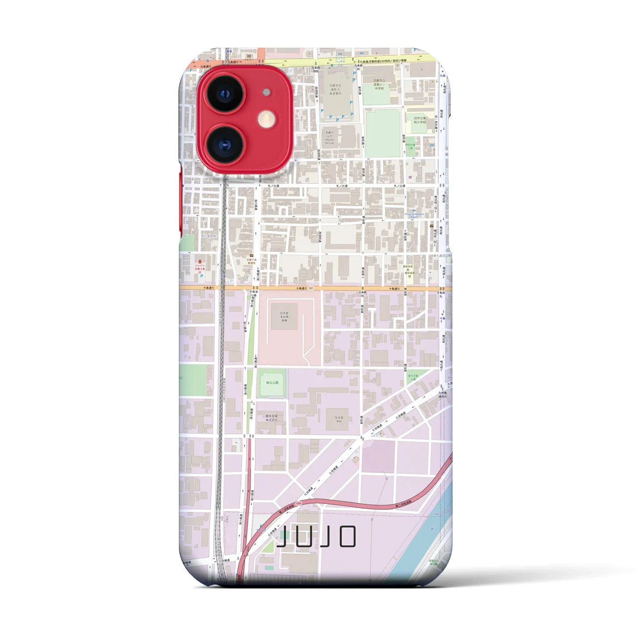 【十条(京都府)】地図柄iPhoneケース(バックカバータイプ)