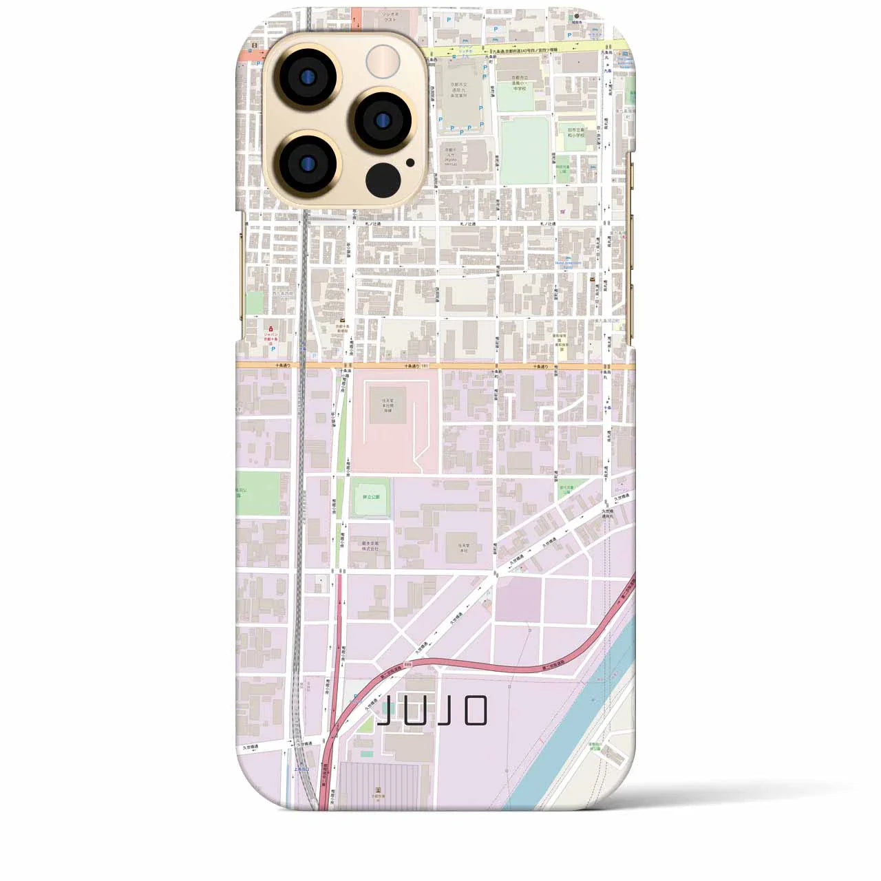 【十条(京都府)】地図柄iPhoneケース(バックカバータイプ)