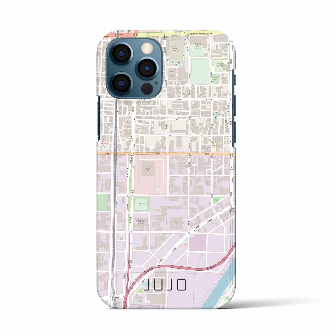 【十条(京都府)】地図柄iPhoneケース(バックカバータイプ)