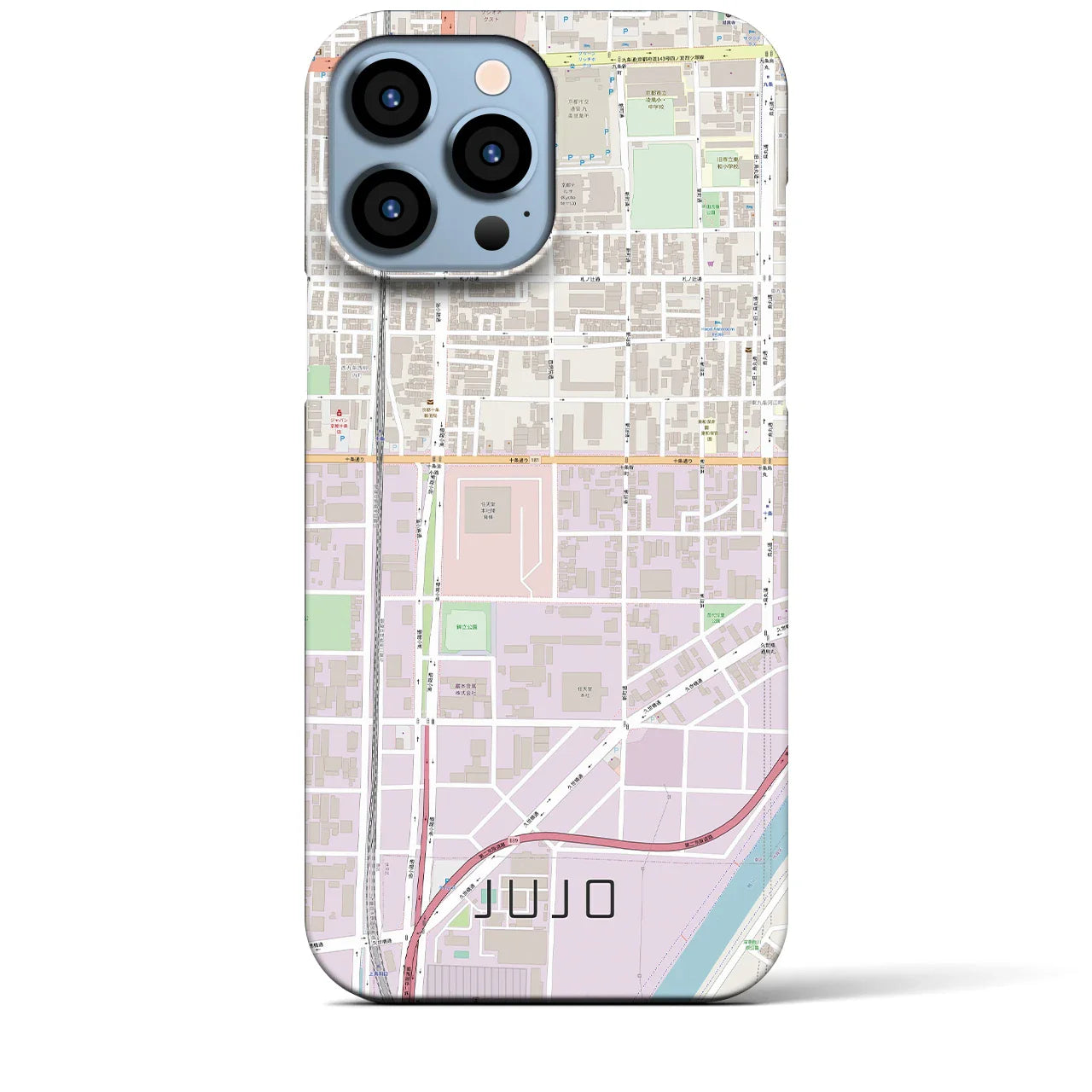 【十条(京都府)】地図柄iPhoneケース(バックカバータイプ)