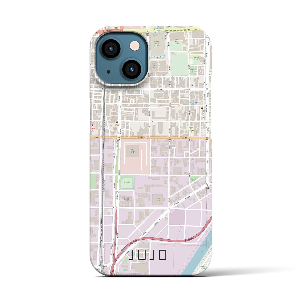 【十条(京都府)】地図柄iPhoneケース(バックカバータイプ)