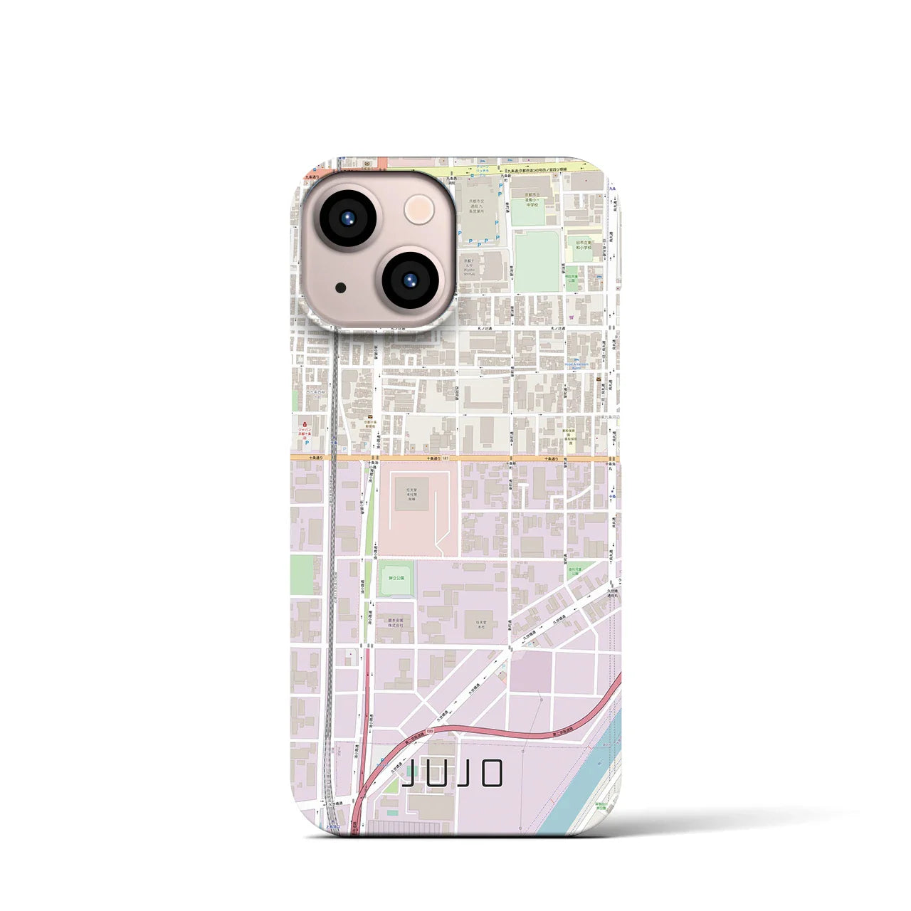 【十条(京都府)】地図柄iPhoneケース(バックカバータイプ)