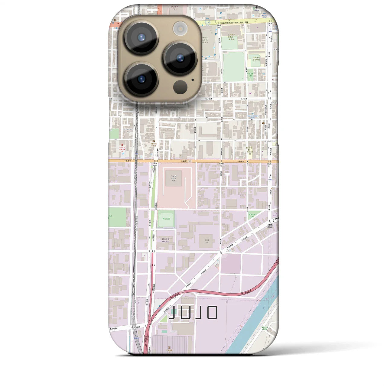 【十条(京都府)】地図柄iPhoneケース(バックカバータイプ)