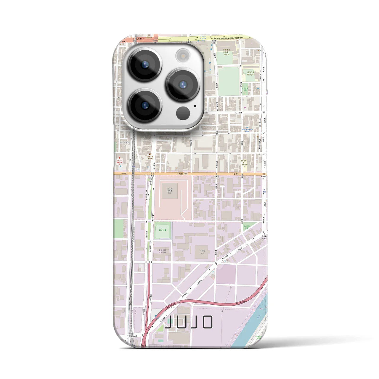 【十条(京都府)】地図柄iPhoneケース(バックカバータイプ)