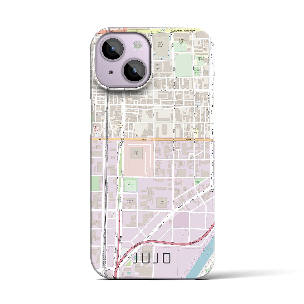 【十条(京都府)】地図柄iPhoneケース(バックカバータイプ)