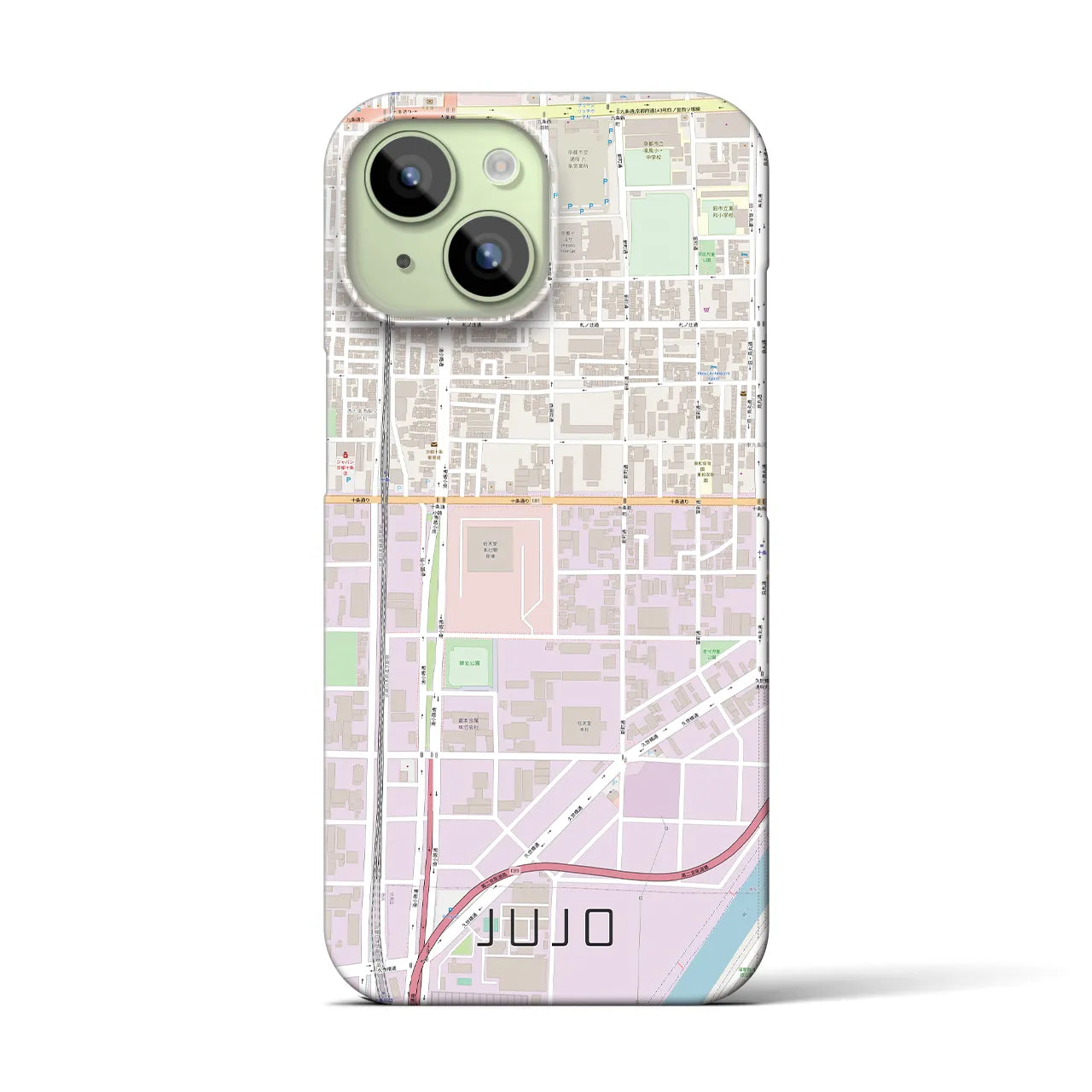 【十条(京都府)】地図柄iPhoneケース(バックカバータイプ)