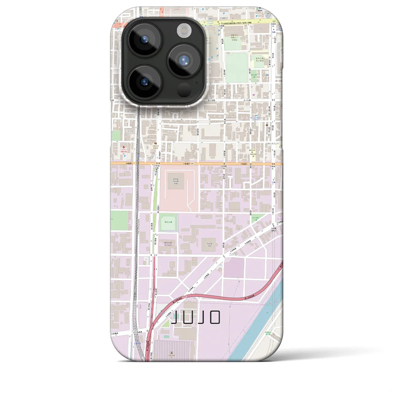 【十条(京都府)】地図柄iPhoneケース(バックカバータイプ)