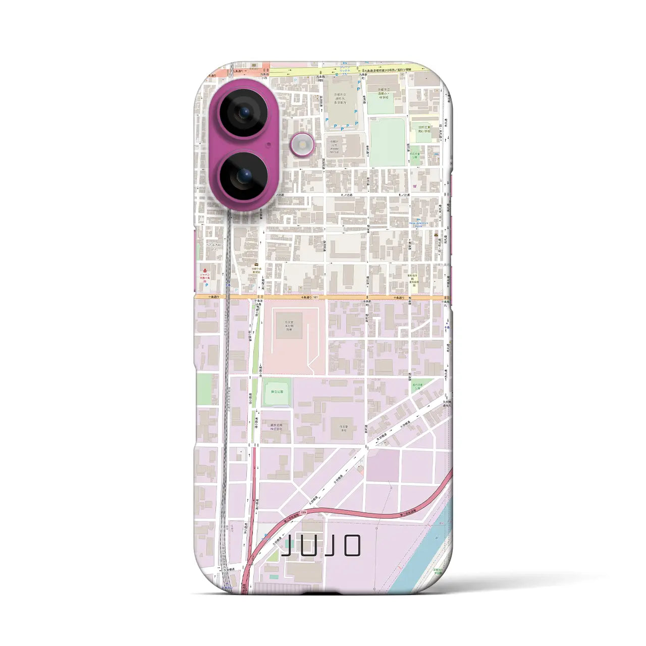 【十条(京都府)】地図柄iPhoneケース(バックカバータイプ)