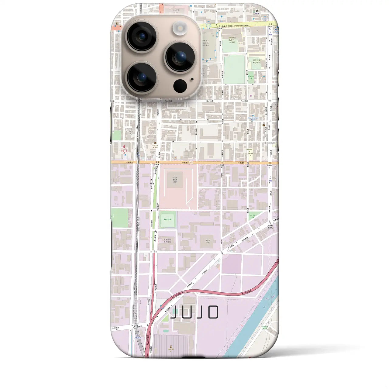 【十条(京都府)】地図柄iPhoneケース(バックカバータイプ)