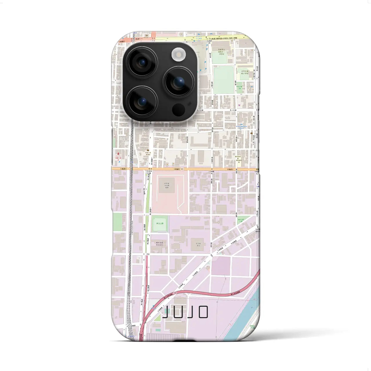 【十条(京都府)】地図柄iPhoneケース(バックカバータイプ)