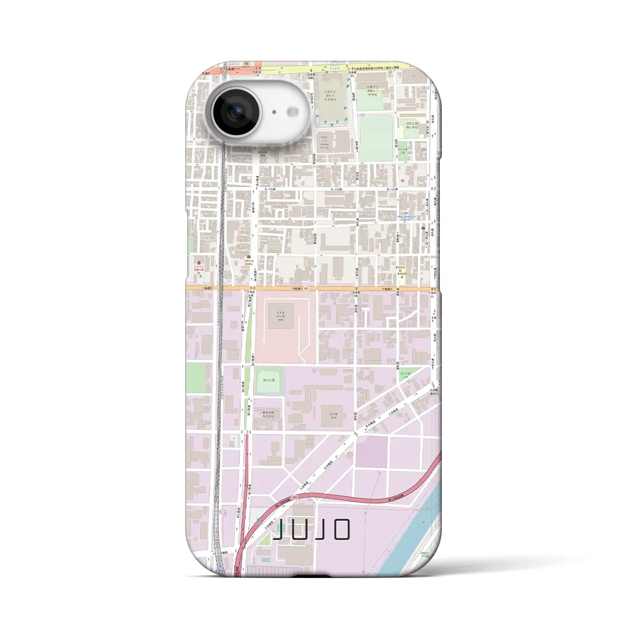 【十条(京都府)】地図柄iPhoneケース(バックカバータイプ)