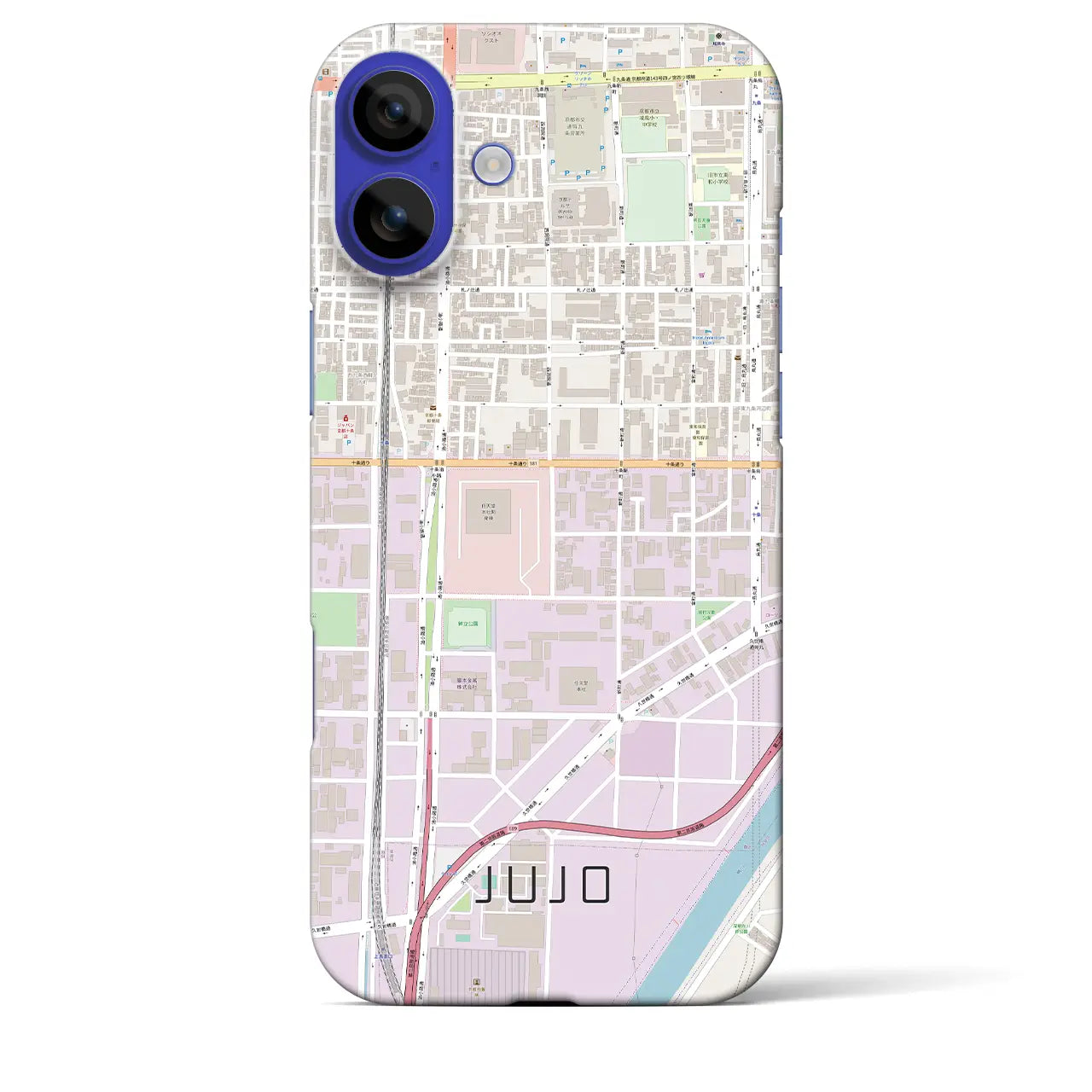 【十条(京都府)】地図柄iPhoneケース(バックカバータイプ)ナチュラル・iPhone 16 Pro Max 用