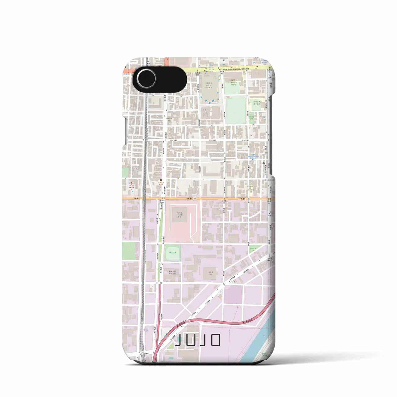 【十条(京都府)】地図柄iPhoneケース(バックカバータイプ)