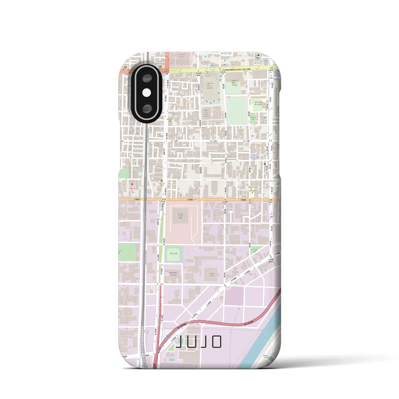 【十条(京都府)】地図柄iPhoneケース(バックカバータイプ)