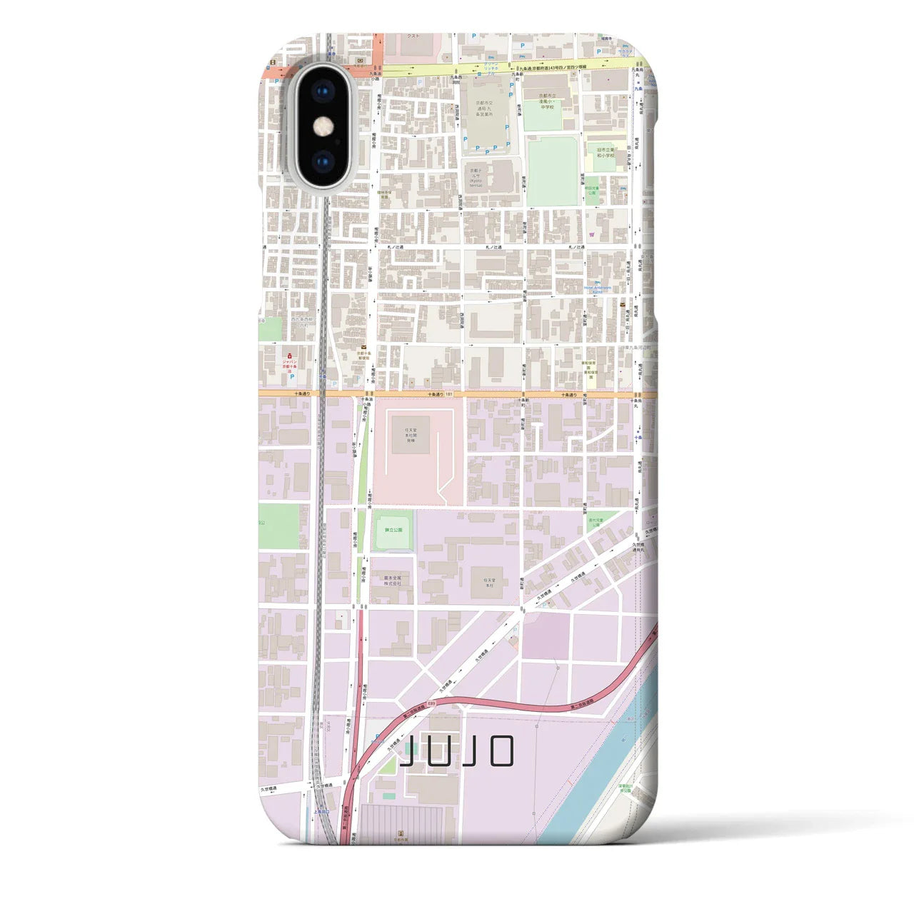 【十条(京都府)】地図柄iPhoneケース(バックカバータイプ)