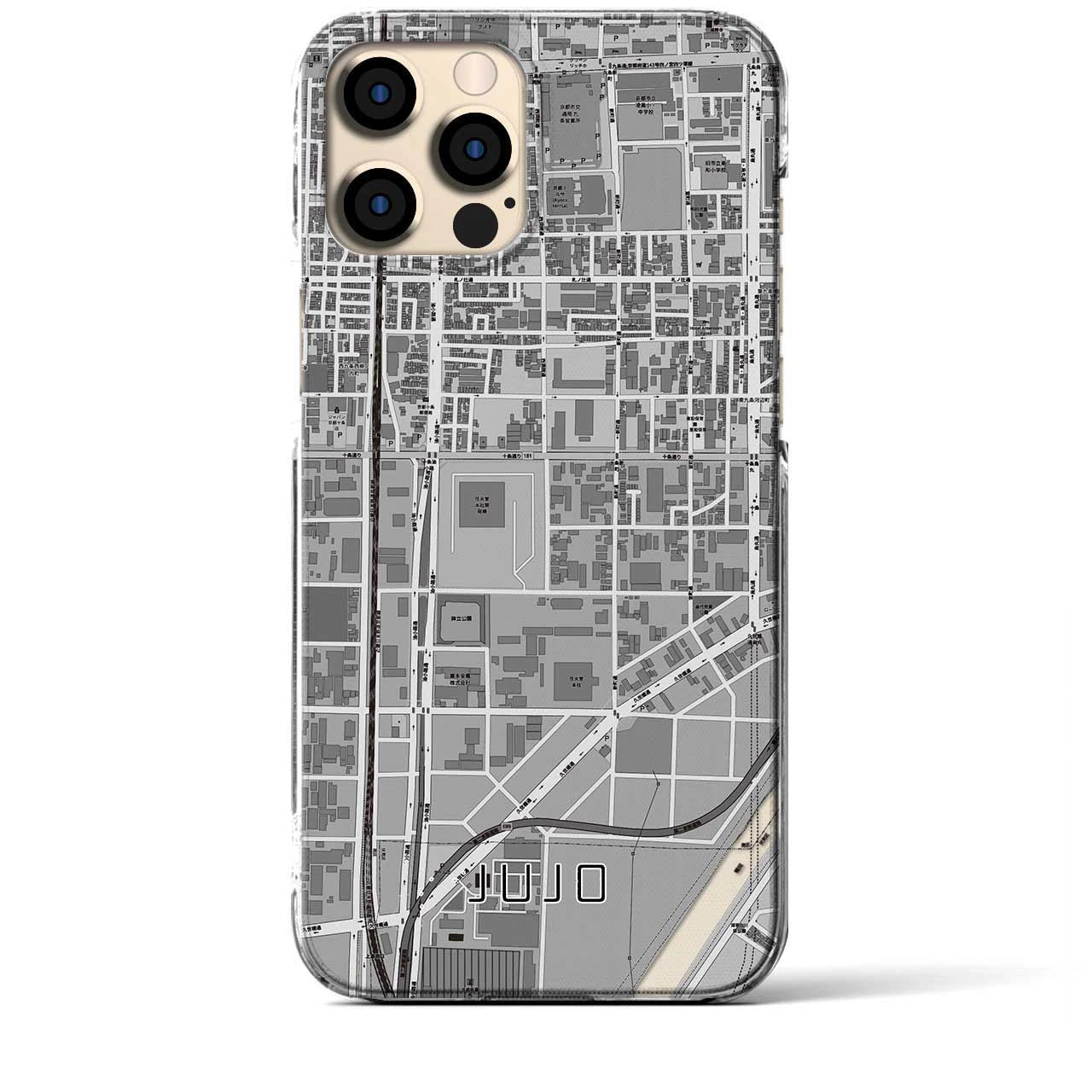 【十条(京都府)】地図柄iPhoneケース(クリアタイプ)