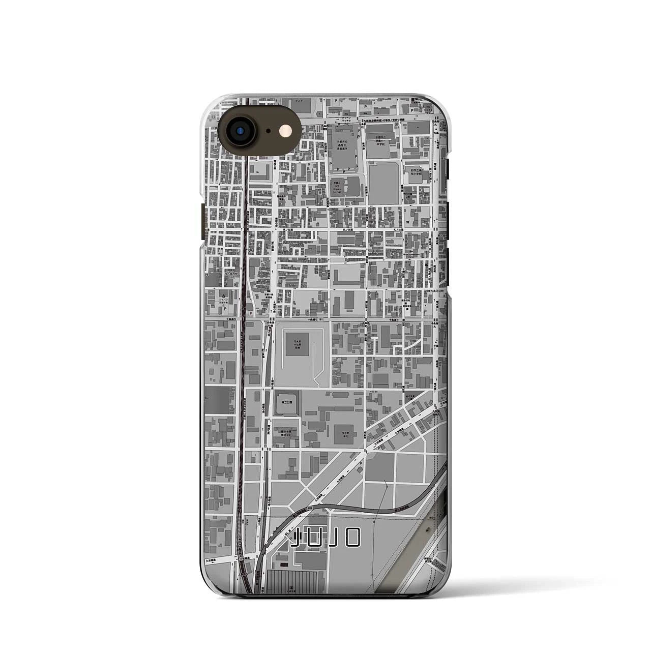 【十条(京都府)】地図柄iPhoneケース(クリアタイプ)