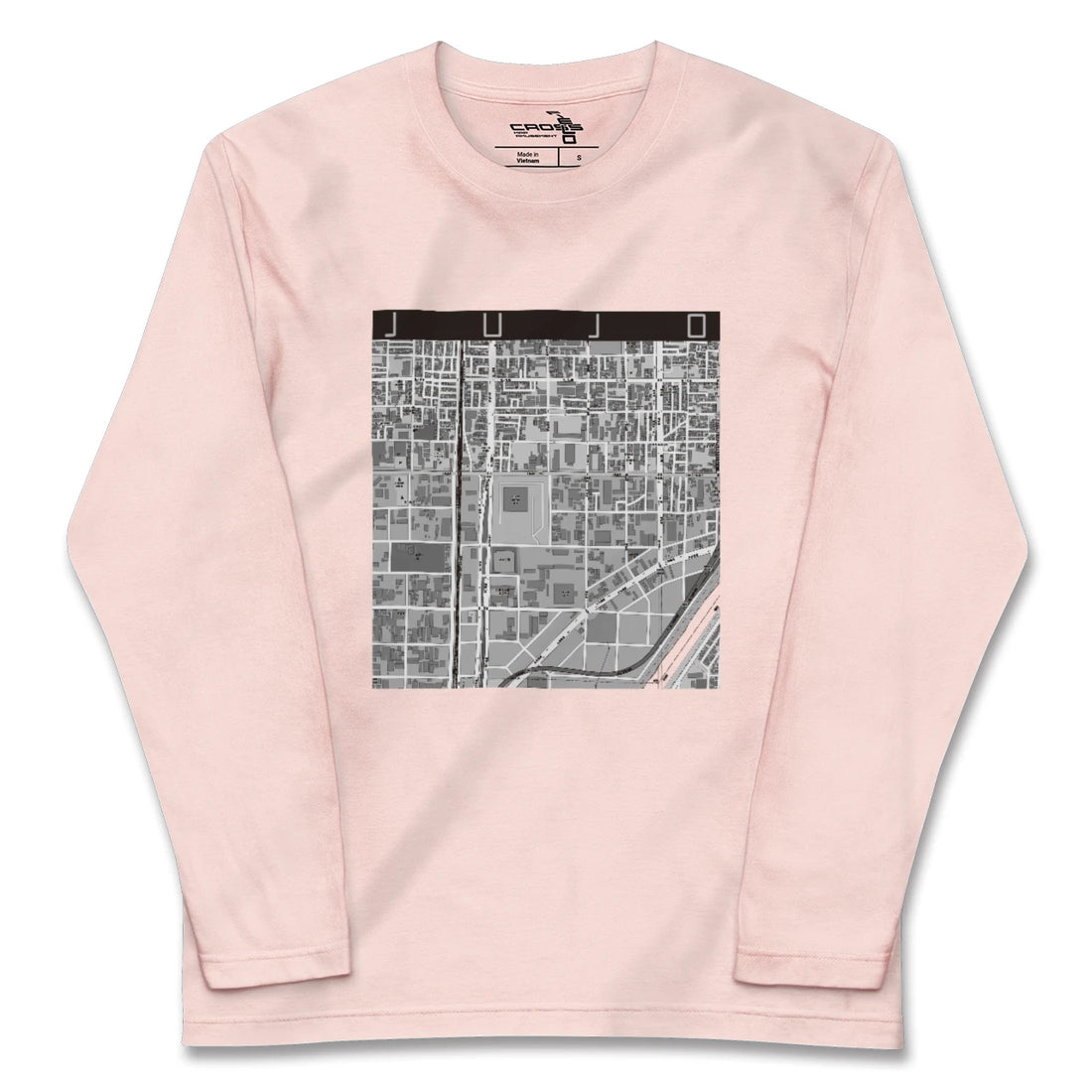 【十条(京都府)(京都府)】地図柄ロングスリーブTシャツ