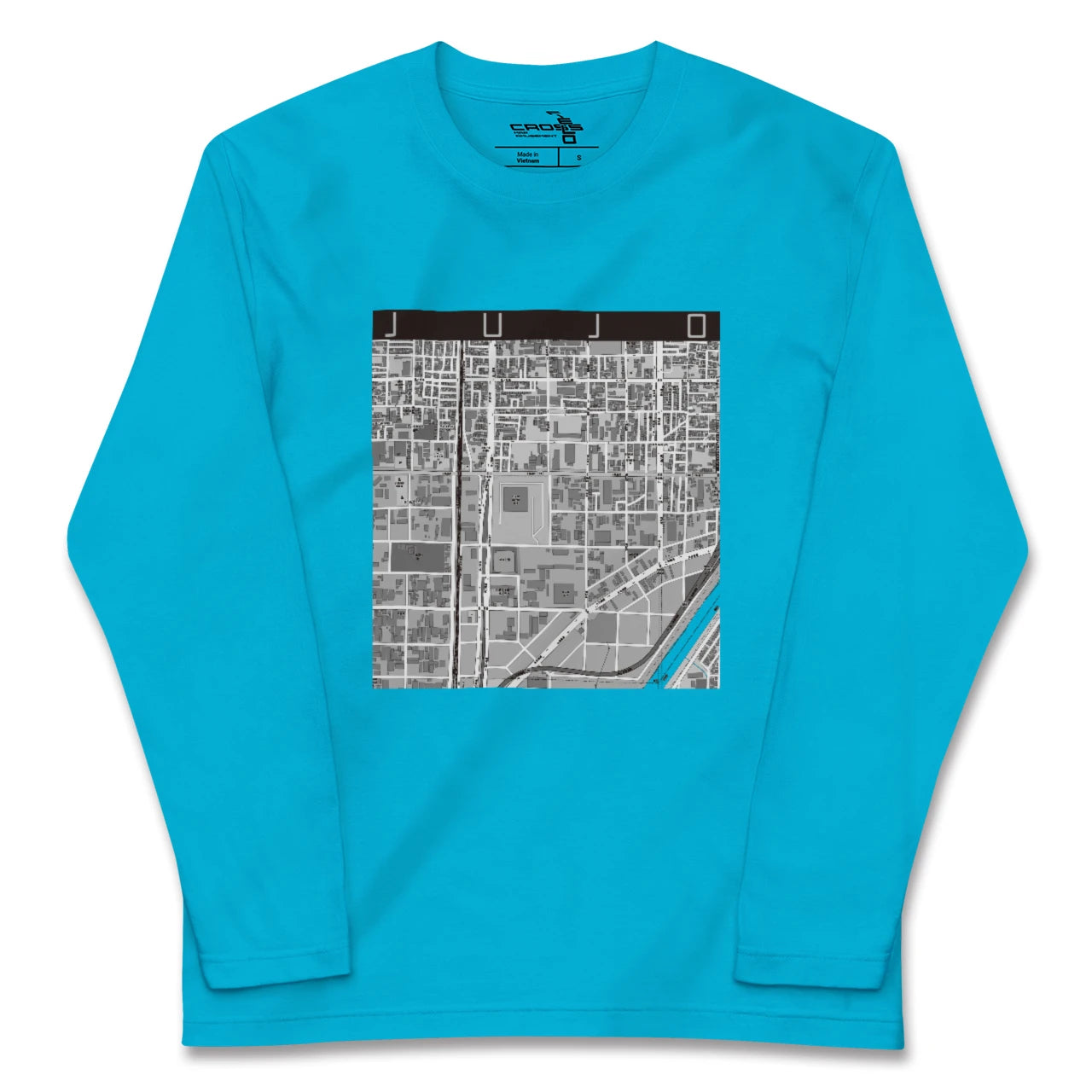 【十条(京都府)(京都府)】地図柄ロングスリーブTシャツ