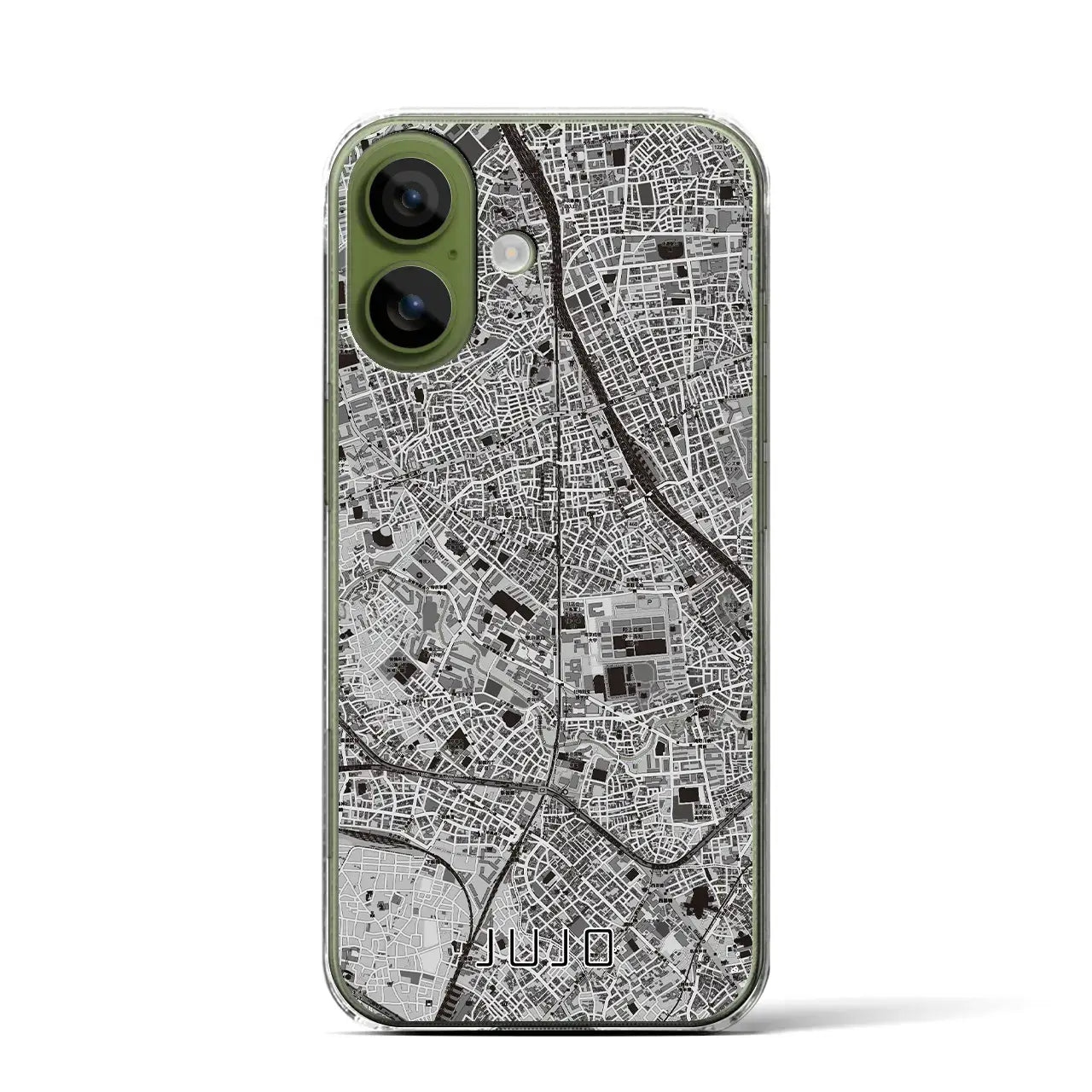 【十条(東京都)】地図柄iPhoneケース(クリアタイプ)モノトーン・iPhone 17 Pro Max 用