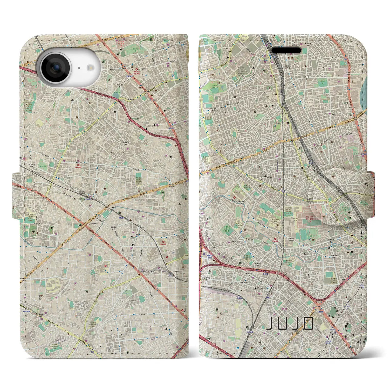 【十条(東京都)】地図柄iPhoneケース(手帳タイプ)