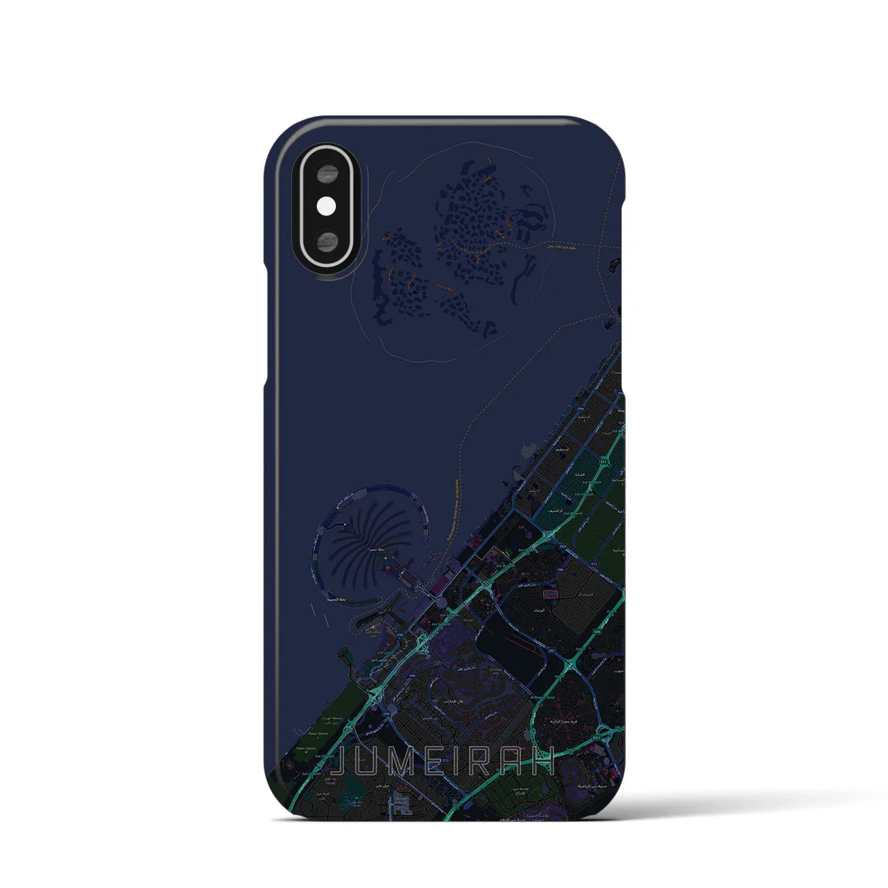 【ジュメイラ(アラブ首長国連邦)】地図柄iPhoneケース(バックカバータイプ)