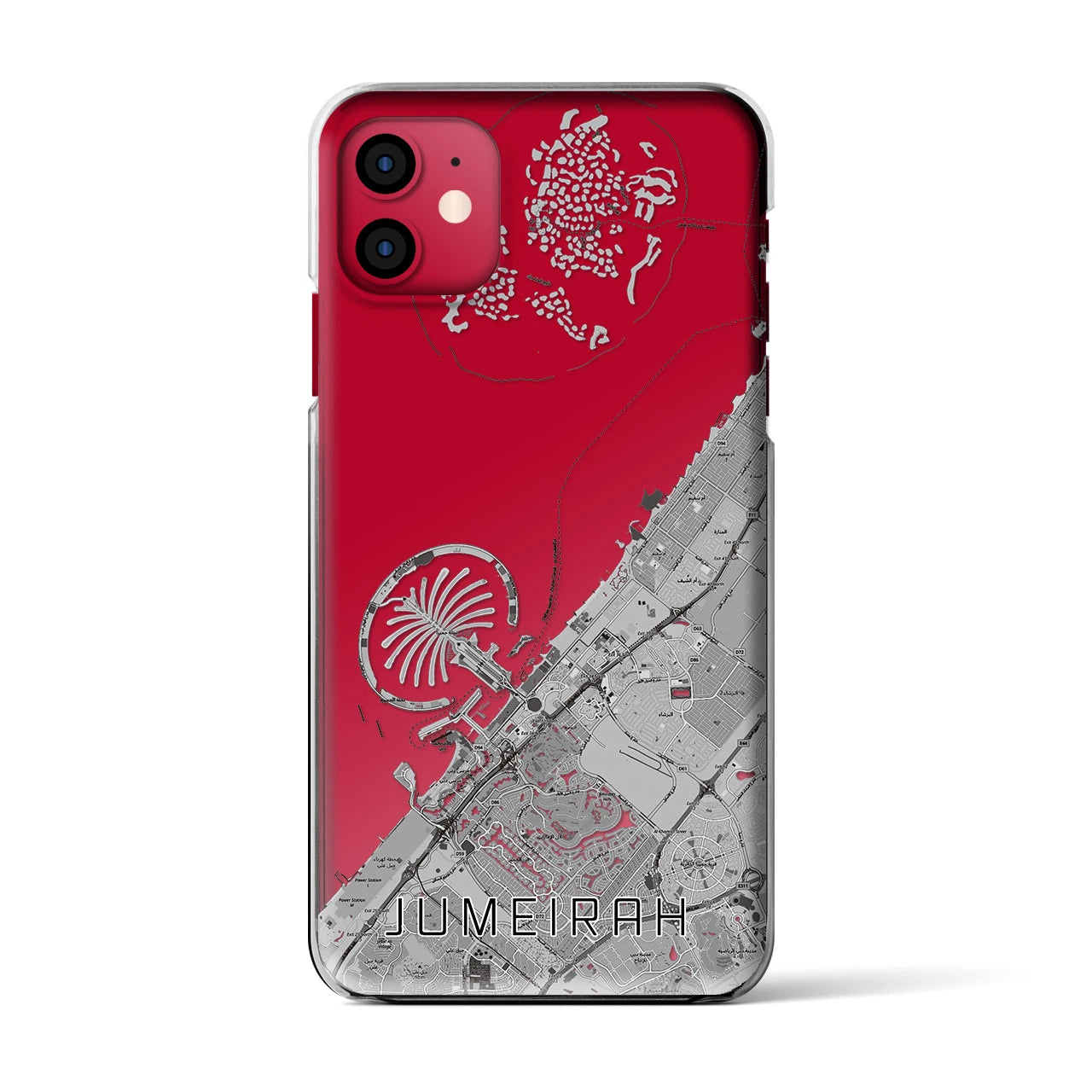 【ジュメイラ(アラブ首長国連邦)】地図柄iPhoneケース(クリアタイプ)