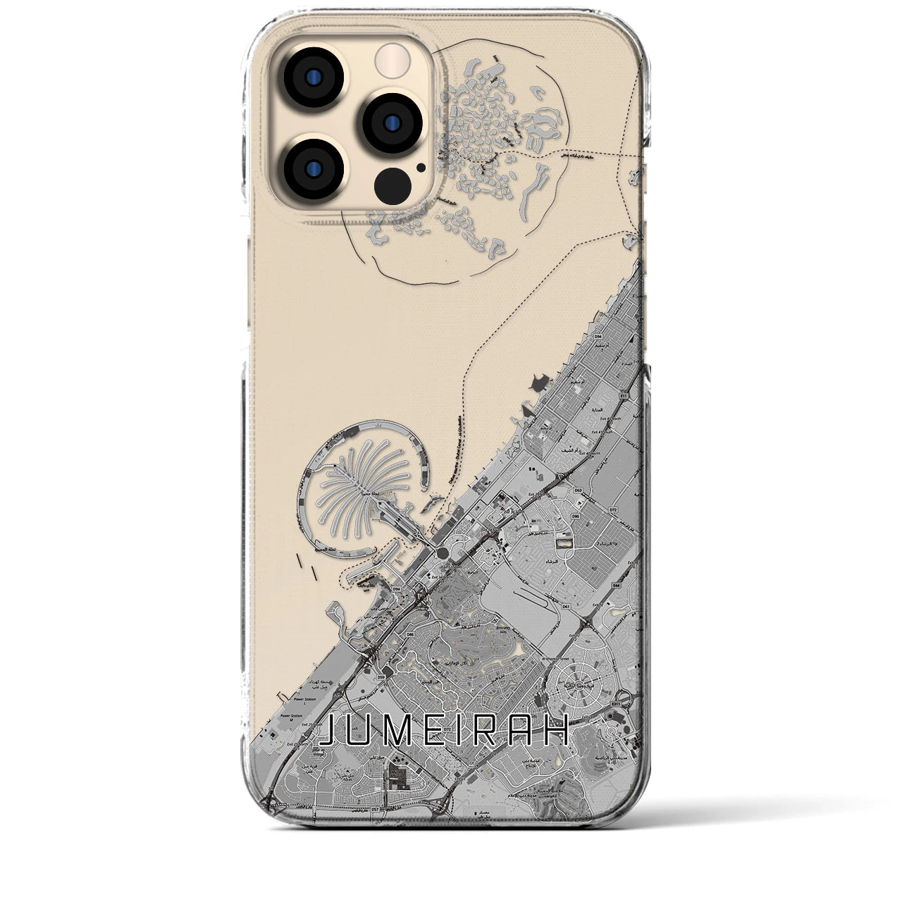 【ジュメイラ(アラブ首長国連邦)】地図柄iPhoneケース(クリアタイプ)