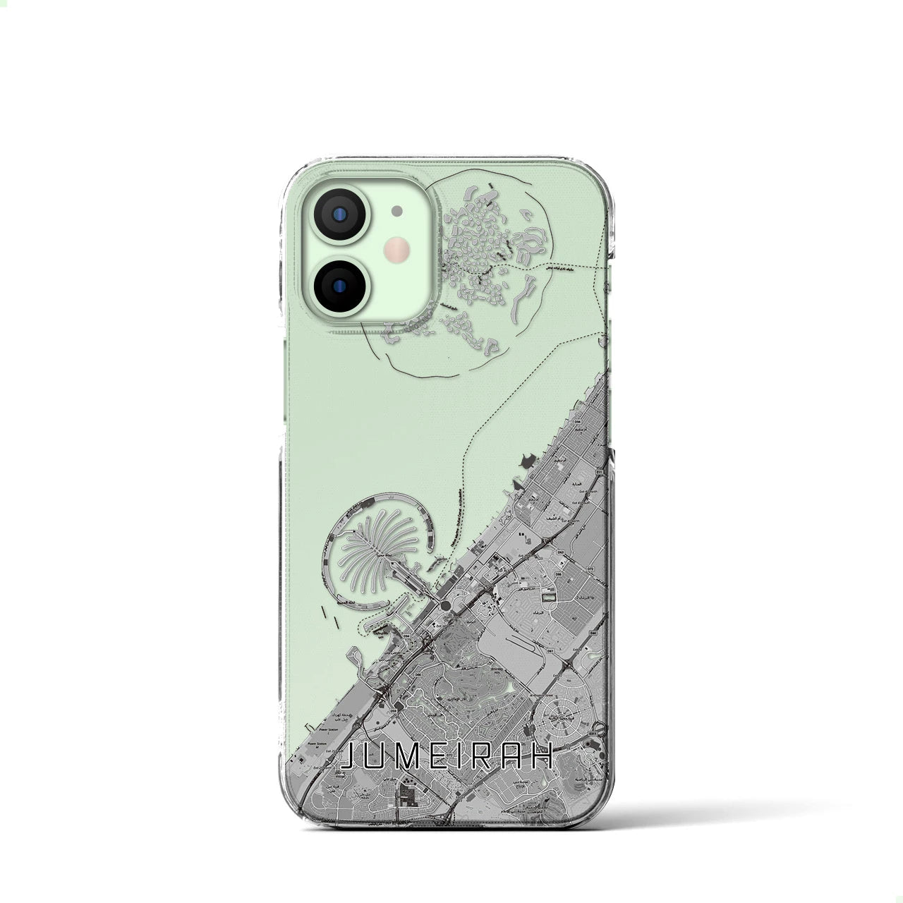 【ジュメイラ(アラブ首長国連邦)】地図柄iPhoneケース(クリアタイプ)