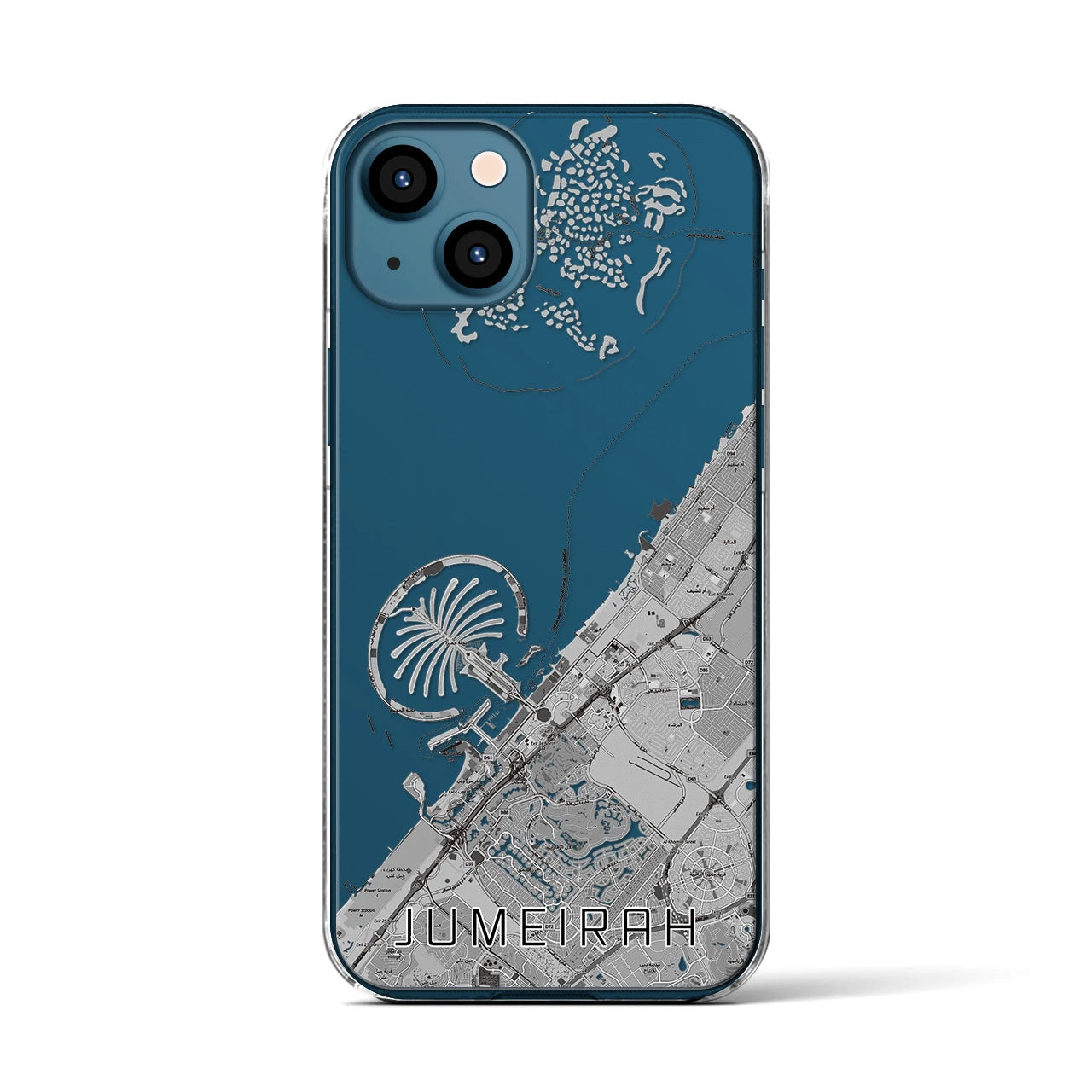 【ジュメイラ(アラブ首長国連邦)】地図柄iPhoneケース(クリアタイプ)