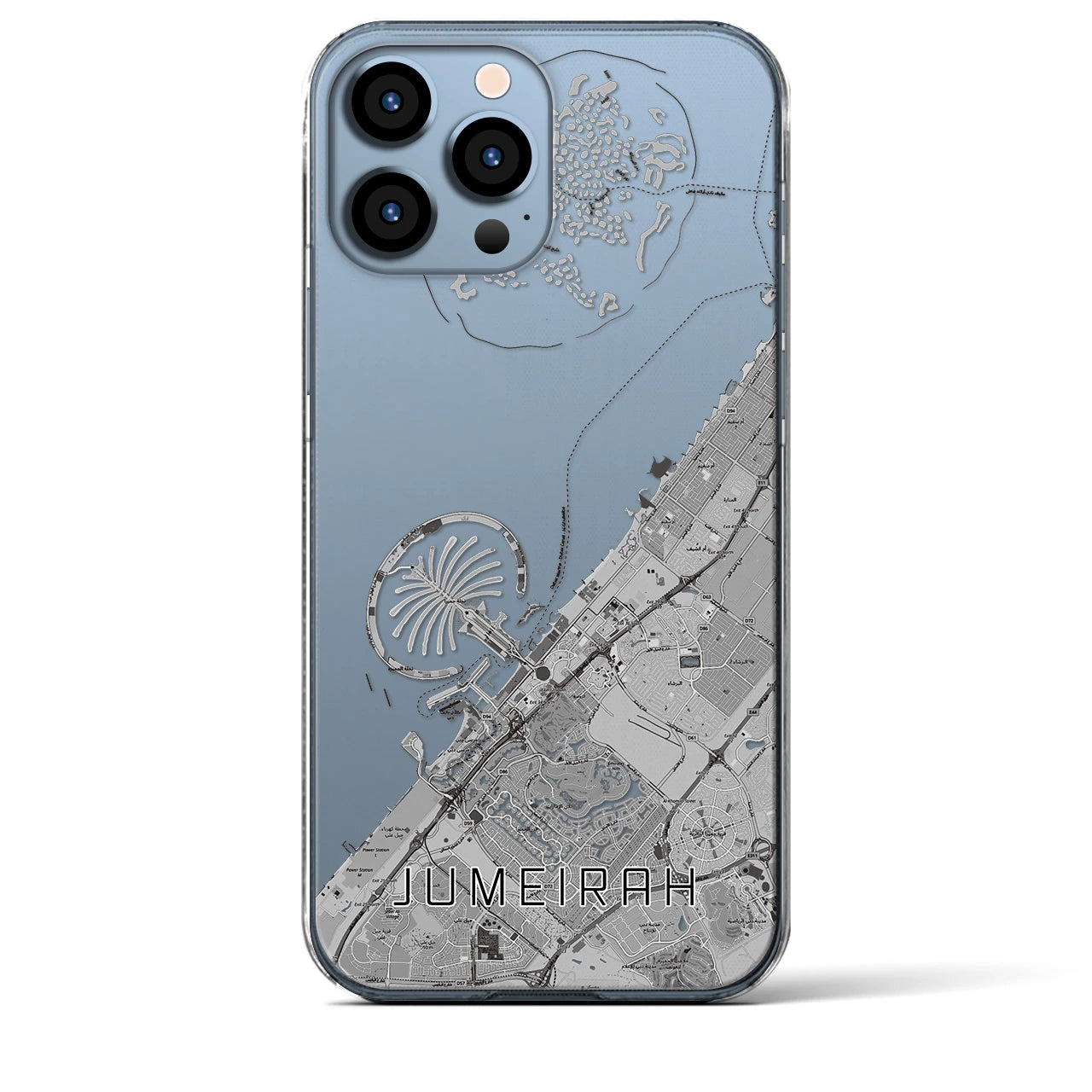 【ジュメイラ(アラブ首長国連邦)】地図柄iPhoneケース(クリアタイプ)
