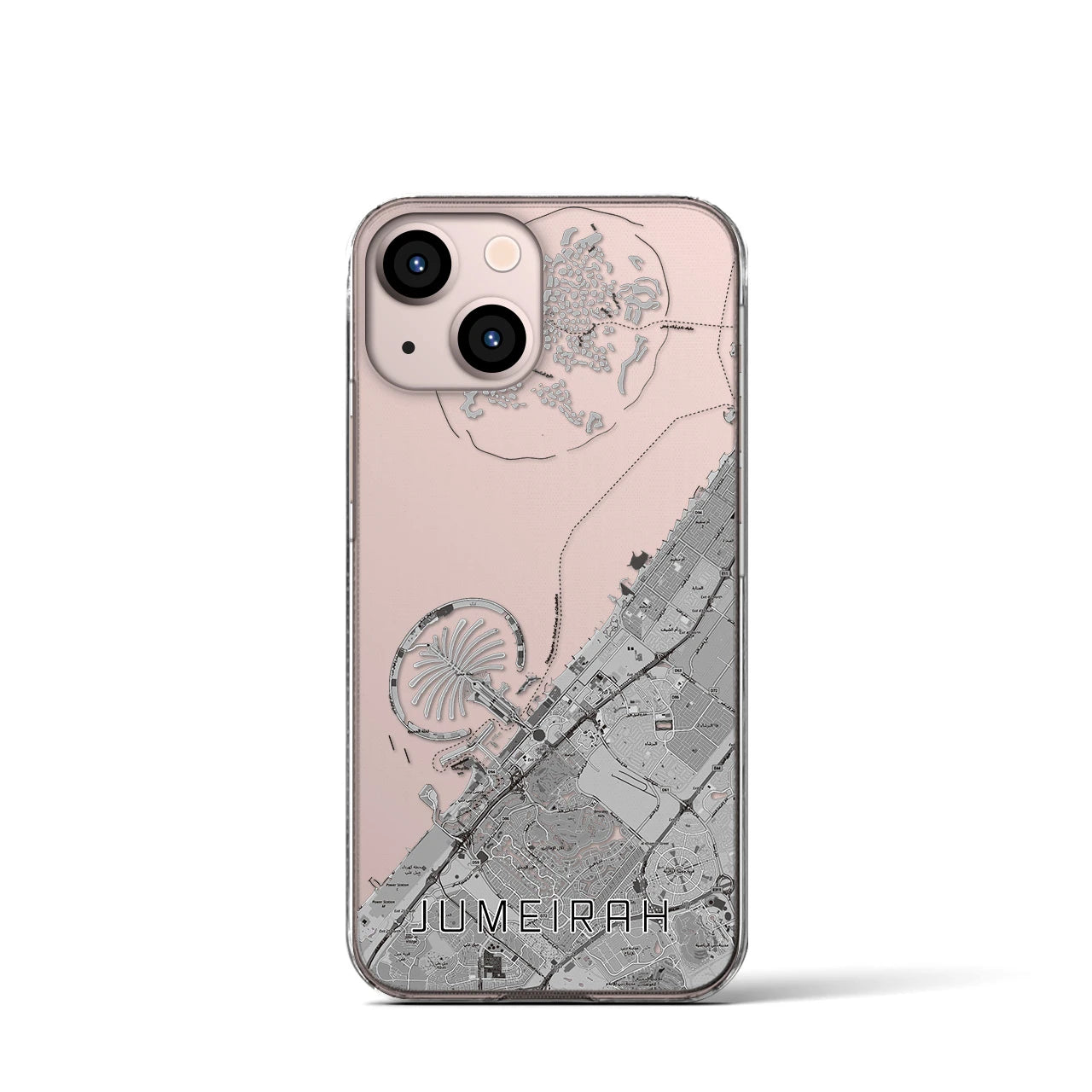 【ジュメイラ(アラブ首長国連邦)】地図柄iPhoneケース(クリアタイプ)