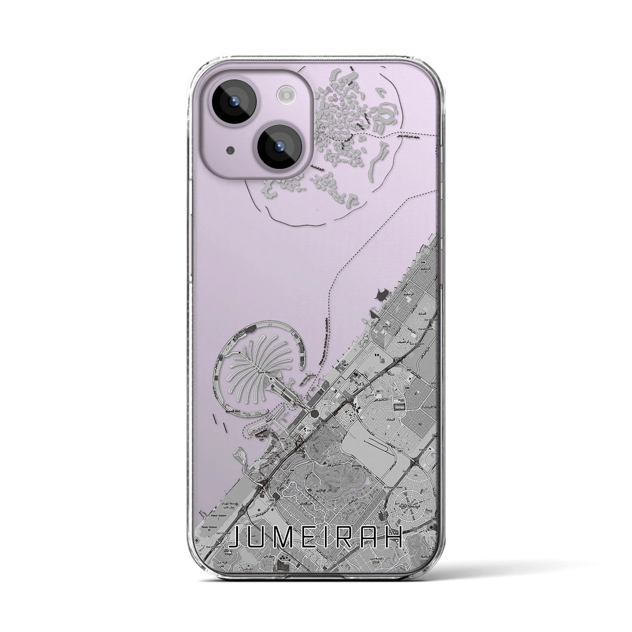 【ジュメイラ(アラブ首長国連邦)】地図柄iPhoneケース(クリアタイプ)