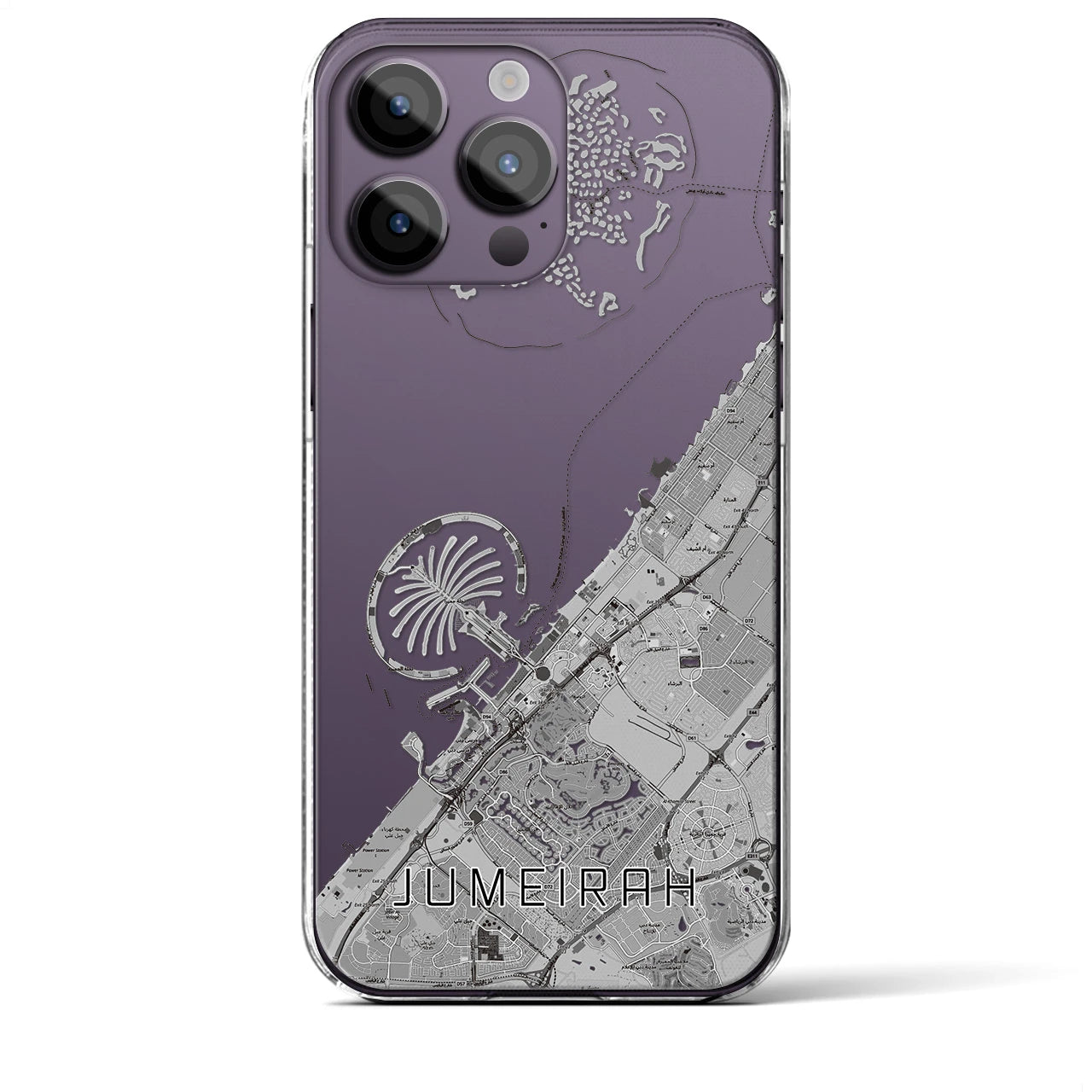 【ジュメイラ(アラブ首長国連邦)】地図柄iPhoneケース(クリアタイプ)